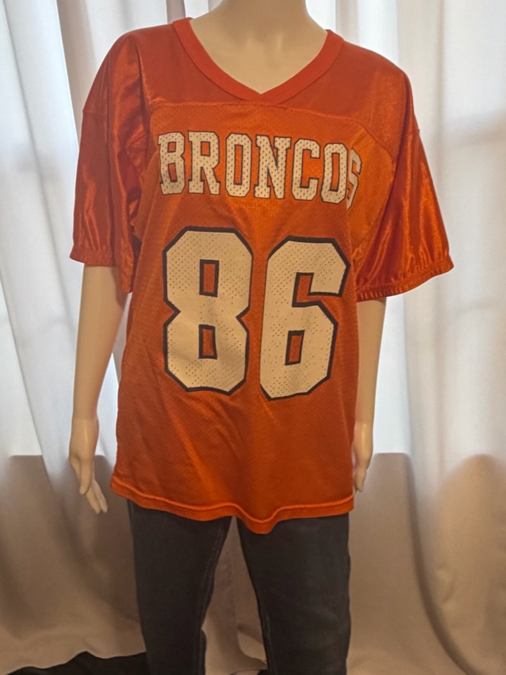 VTG Wilson Denver Broncos 86 Football Jersey Youth L Orange  80s 90s Streetwear